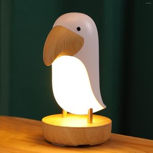 Bordslampor Toucan Bird Night Light USB uppladdningsbar lampa Bluetooth Lampe Bedroom Decor Julklapp till barn inomhusbelysning