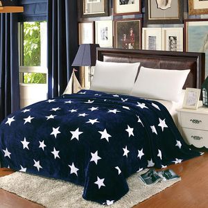 Blankets Bright Stars Bedspread Air Conditioning Blanket Super Soft Flannel On The Sofa/Car Portable Plaids Quilt 200x230cm