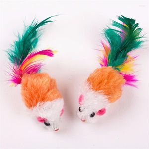 Cat Toys 10st Pet Kitten Dog Spela Toy False Mouse Rat Colors slumpmässigt Multicolor