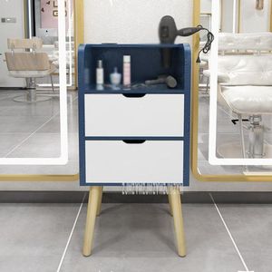 Hooks Simple Hair Salon Cabinet With 2 Big Drawer For Shop Beauty Mirror Side Solid Wood Leg Air Blower Tools Storage2624