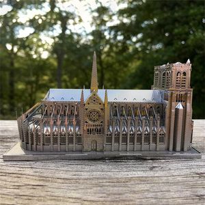 Notre Dame Cathedral DIY3D Metal Puzzle Moscow Building Model Kit Laser Cutting Puzzle Adult Children Educational Collection Toy 201218207z