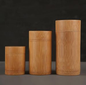 Bambusspeicherflaschen Gläser Holz kleine Box Behälter handgefertigt für Gewürze Tee Kaffee Zucker mit Deckel Vintage SN620