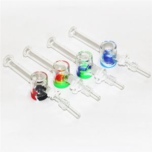 Mini nektar 10mm 14mm vattenpipa koncentrat dab halmrör oljerigor mikro nektar set glas vattenrör