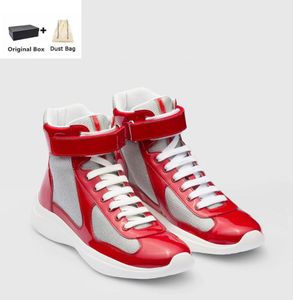 Top Design Americas Cup High Top Sneakers Shoes Bike Tabin Patent Кожаная световая резиновая подошва повседневная прогулка скидка Eu38-46