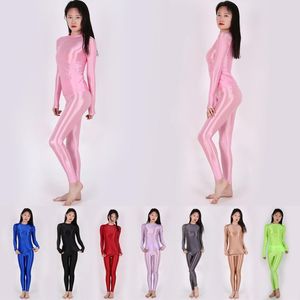 Catsuit Costumes Seamless Glossy Glitter Tight Sport Set Jumpsuit Yoga Suit Workout Clothes For Women High Elastic Gym Clothing