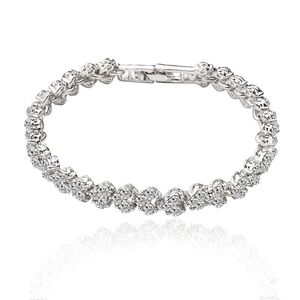 Braccialetti a catena con strass a forma di cuore da 15 pezzi per regali di accessori per gioielli da sposa