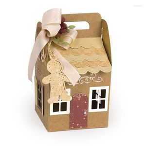 Подарочная упаковка DIY Рождественский дом в форме пакета вырезка для выброса бумажных ремесленников
