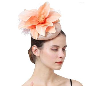 Nagłówki ładne fascynator czapka klips jazda ślubna głowa z pianką kwiatowe nakrycia głowy kobiety Hair Akcesoria