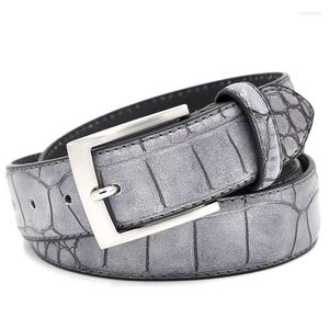 Belts Mens Fashion Waist Faux Crocodile Pattern With Split Leather Luxury Male Designer Belt Accessories