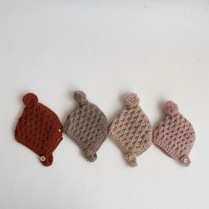 Cappelli Simpatico cappello lavorato a maglia con pompon per bambino, spesso, caldo, per ragazza, ragazzo, berretto, orecchio invernale, berretto per bambini nato