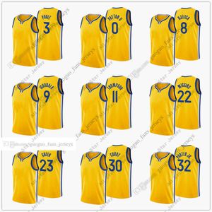 Koszulki do koszykówki Niestandardowe 2022 Koszulki koszykówki Nowe City Curry Thompson Wiggins Green Wiseman Iguodala Porter Poole Bjelica Payton II Yellow High