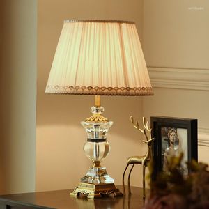 Table Lamps Crystal Desk Lights Luxury Modern Contemporary Fabric For Foyer Living Room Office Creative Bed El