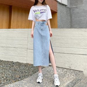 Saias saia de saia jeans de moda japonesa verão 2023 tendências roupas casuais roupas coreanas roupas longas harajuku urbanskirts