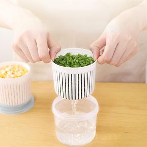 Bowls Stackable Fresh-keeping Box Refrigerator Chopped Green Onion Storage Ginger And Garlic Drain