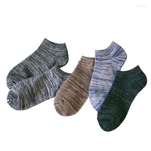 Herrstrumpor 5 par Mens Invisible Low Cut Ankle Boat Cotton Bottom Svett 10st randig 2023 Fashion Casual Sock
