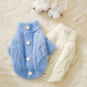 Abbigliamento per cani Maglione bianco blu Cotone Caldo Vestiti per cani da compagnia Maglia per cucciolo Felpa piccola media Peluche Chihuahua Teddy Perro