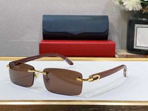 Carti Sunglasses Mens Designer Sunglasses Wood Bamboo Frames Gold Silver Metal Rimless Rectangular Frame Acetate Sun Glasses for Women C good