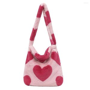 Tasche Retro Damen Schulranzen Plüsch Leopard Unterarm Umhängetaschen Damen Handtasche Lebensmittelgeschäft Totes Große Kapazität Tote Bücher