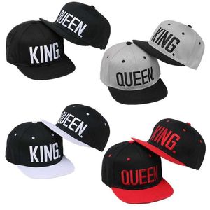 Snapbacks VORON2017 nuovo KING QUEEN Cappello Snapback Acrilico Coppia Baseball Uomo Donna Amanti Regali per Ragazza Ragazzo Amici Hip Cap 4 colori 0105