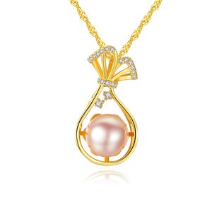 Coreana nuova dolce perla d'acqua dolce s925 collana con ciondolo in argento gioielli micro set zircone lucido moda di lusso collana a catena con colletto da donna accessori