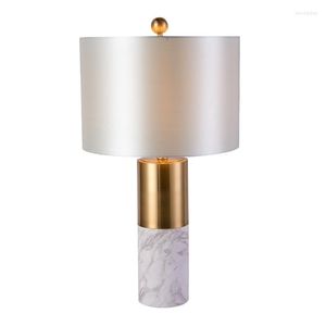 Bordslampor American Simple Modern Marble Creative Lamp Chinese Model Room Living Bedroom Bedside Desk Light Luxury