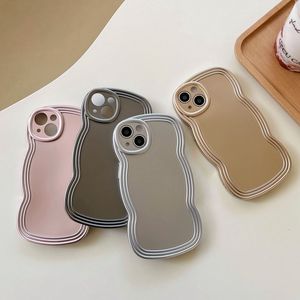 Wave Edge Plating Matte Laser Phone Case For iPhone 14 12 12 11 Pro XS Max XR X Shockproof Soft Back Cover