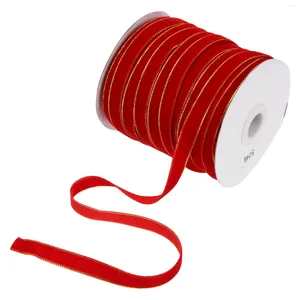 Bältesband redkristmaser band Trim Tree Craft Grosgrain Holiday Decorative Crafts Wired String Valentine Decoration Wrapping