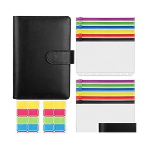 Enrocamento de presentes A6 Binder PU Catury Notebook Envelope de or￧amento com dinheiro Fechamento de fivela magn￩tica Festi de jardim home Garden Festi DHONE