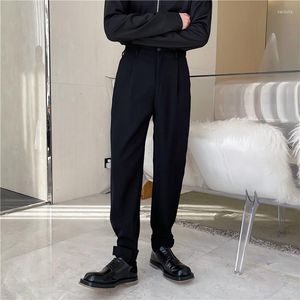 Men's Pants 2023 Summer England Style Unique Strap Beam Suit Men Casual Loose For Trousers Size M-XXL