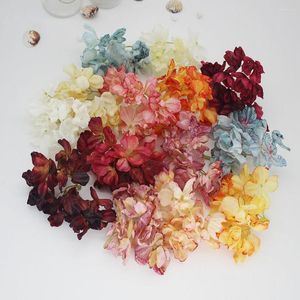 Decorative Flowers 5Pcs Simulation Hydrangea Corsage Fake Flower Head Pography Prop For Wedding Valentine's Day Party Home Decoration