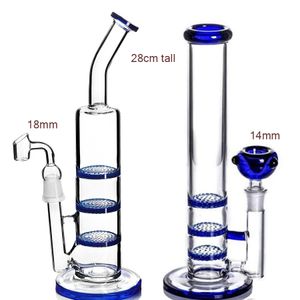 Glass Bluntz 11  Tall Perc Bong - Water Pipe with 14mm Bowl, Dab Rig and Heady Design - Smoking Accessories for Herb and Tobacco.