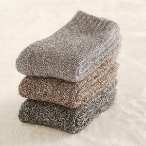 Meias masculinas 5 pares/lote homens inverno engrossar lã quente de alta qualidade Snow sono piso de piso resiste a frio grosso tery