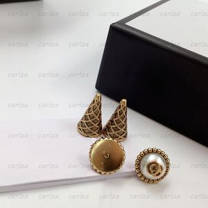Fashion Loop Earrings Gold Ice Cream Stud Luxury Big Pearl Love Earring Designer Jewelry 925 Silver G Studs For Women Gift With Box 2023