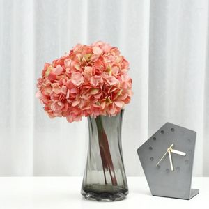 Decorative Flowers Hydrangea Heads With Stem DIY Wedding Centerpiece Real Touch Lifelike Silk Artificial Flower Faux
