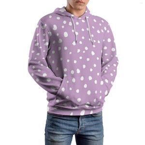 Men's Hoodies Dalmatian Spots Print Casual Man White Polka Dots Kawaii Graphic Hooded Sweatshirts Autumn Street Style Oversized Hoodie