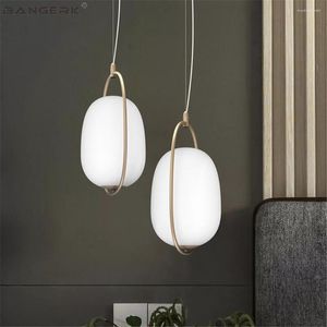 Pendant Lamps Nordic Design Modern LED Lamp Loft Decor Iron Circular Glass Hanging Light Dining Room Lights Fixtures Home Lighting