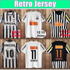 1998 1999 Maglia da calcio retrò Santos FC PATO SANCHEZ SOTELDO ELANO ANDRE F. ANDERSON BORGES 12 13 Home Away Nero Bianco 3a maglia da calcio Uniformi manica corta