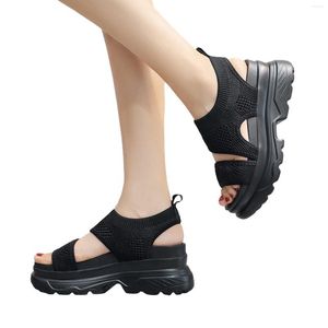 Sandals Drop Custom Roma Mesh Knitted Breathable Chunky Black Clog For Women Closed Toe Coconuts