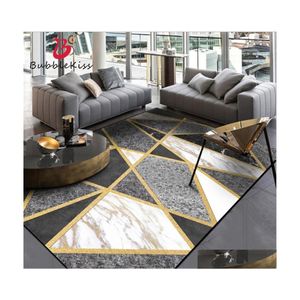 Carpets Bubble Kiss European Style Marble Gold Line Pattern For Living Room Sofa Coffee Table Rug Home Decor Bedroom Floor Mat Drop Dhvqf