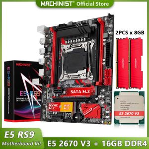 MACHINIST E5 RS9 X99 Motherboard combo LGA 2011-3 Set kit With Xeon E5 2670 V3 CPU Processor and 16GB DDR4 RAM Memory NVME M.2