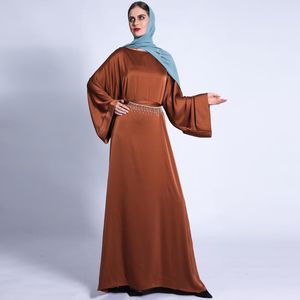 Ethnic Clothing Robe Longue Femme Musulmane Satin Abaya Dubai Turkey Islam Bangladesh Arabic Muslim Long Party Dress For Women Kaftan Vestid