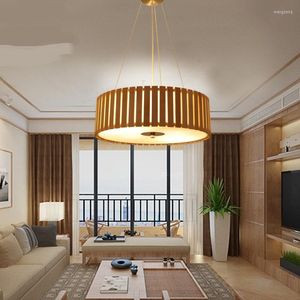 Pendant Lamps Creative Japanese Solid Wood Lights Living Room Hanglamp Atmosphere Bedroom Modern Nordic Wooden Dining Lamp ZL56