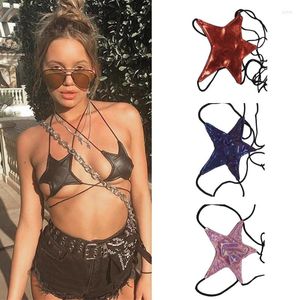 Camisoles دبابات النساء ضمادة ضمادة النجمة النجمة أنبوب Top Sexy Halter Bras Bustier Clubwear