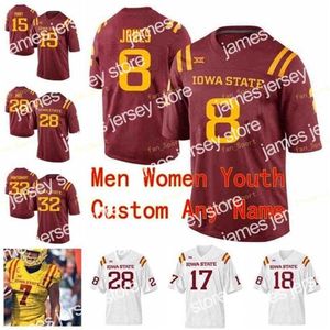 Американский колледж футбол Thr Ncaa College Jerseys Isu Iowa State Cyclones 10 Brian Pevy Jacob Park 14 Tarique Milton 15 Brock Purdy 17 Kyle Kempt Custom Footbal