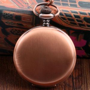 Relógios de bolso de chegada amostra rosa de bronze dourado relógio conciso fob com cadeia grátis postage presente