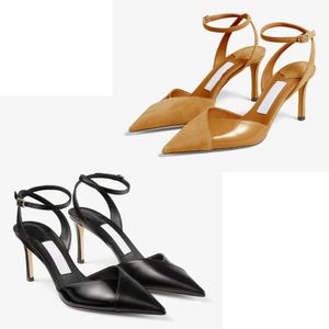 Fashionable Pumps Women's Sandals Platform Brand Cassia 75 Patent Calfskin Sling Shoes Pointed Elegant Women Show Sexy Charm