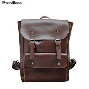 Briefcases Business office Laptop Backpack Men Multifunction School bags Designer PU Leather backbag women Travel bag pack Casual bookbag 0105