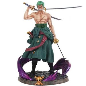 Action Toy Figures Anime Figurine One Piece 25cm Gk Roronoa Zoro Double Headed PVC Children Toys Collection Cartoon Dolls Gift PVC Model Decoration T230105