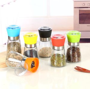 Multicolor Hand Crank Black Pepper Grinders Mills Kitchenware Glass Grinder Shake Bottle Salt Container S￤songsburkburkar SN613