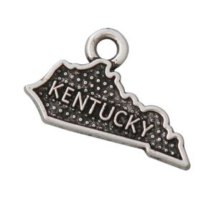 Fashion Alloy American State Of Kentucky Map Charms Whole 12 19mm AAC292247u